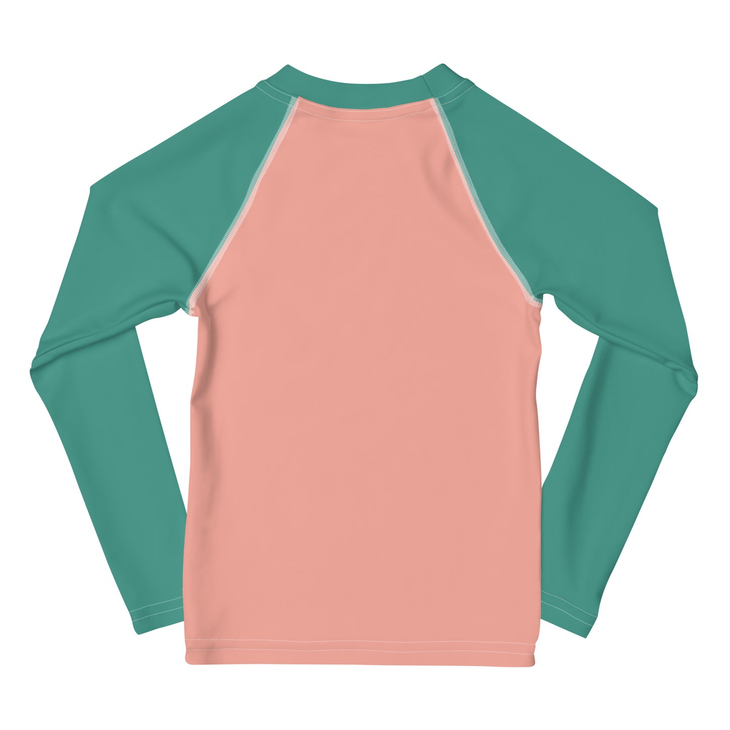 YMT classics kids long sleeve rash guard swim top UPF50 by night pink green.