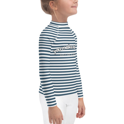 YMT classics kids long sleeve rash guard swim top UPF50 by day mariniere sailor stripes.